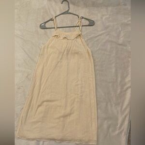 Cream Sleeveless 100% Cotton Dress